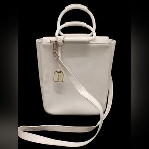 Vintage White Leather Gucci Shoulder Bag